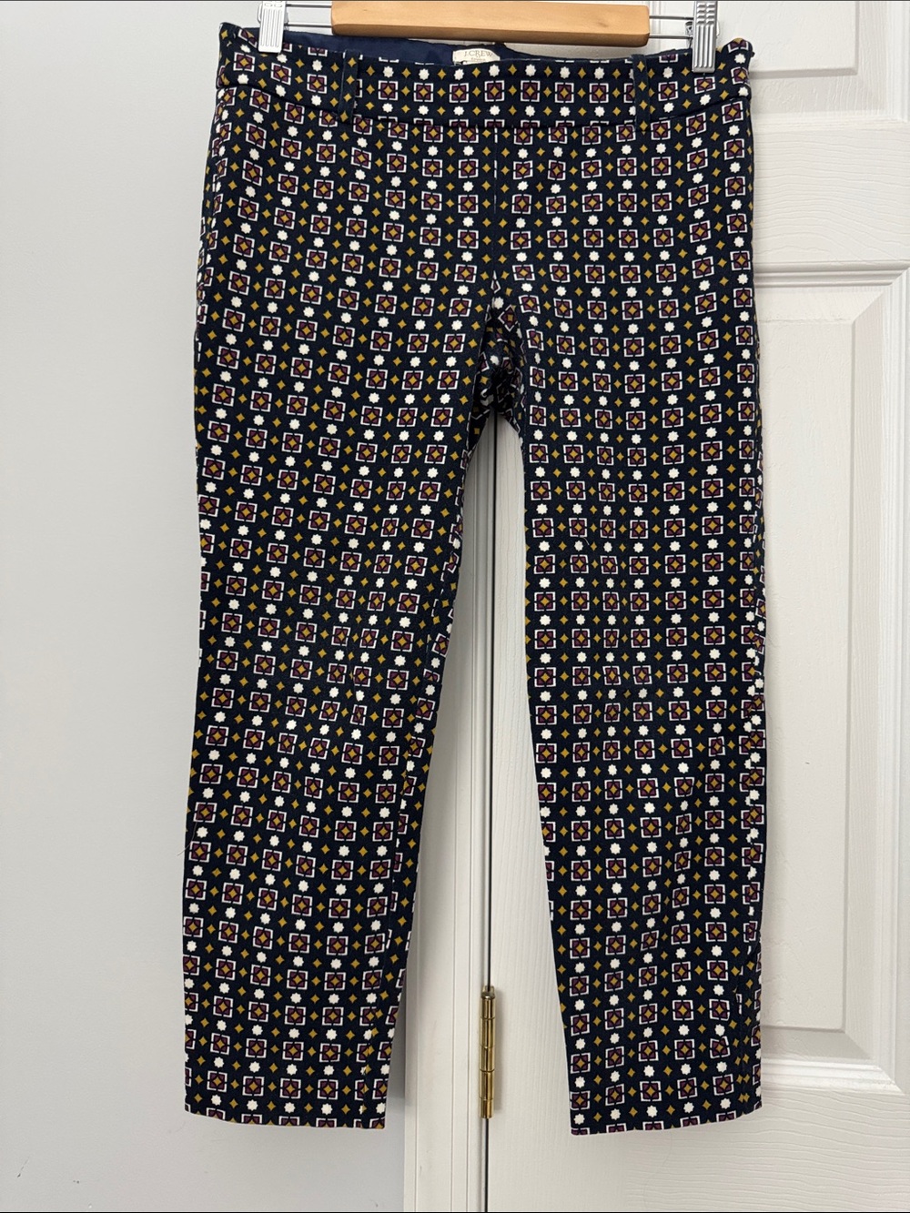 J. Crew Navy Geometric Ankle pants